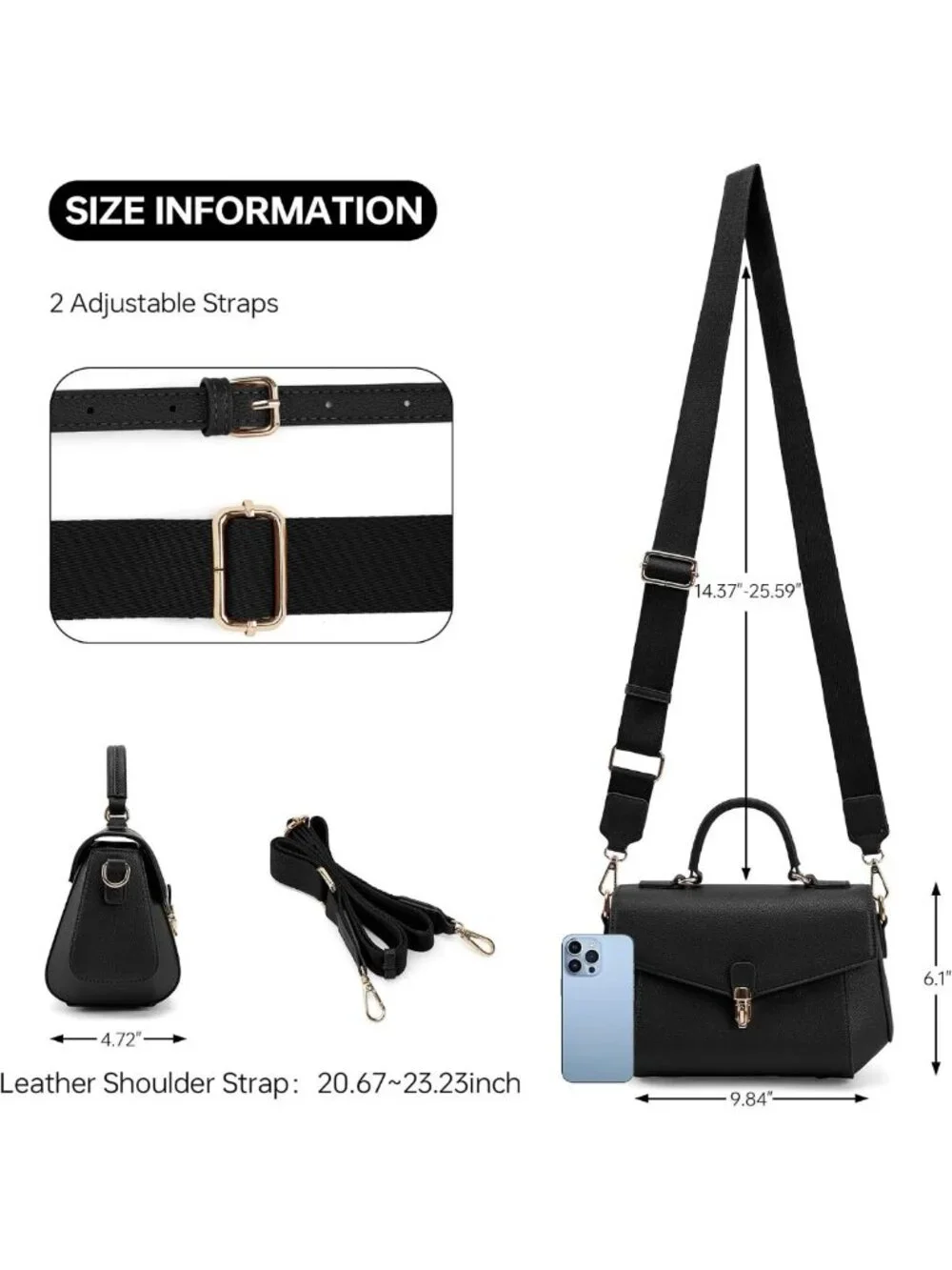 Trendy Vegan Leather Crossbody Bag for Women | Adjustable Strap Handbag